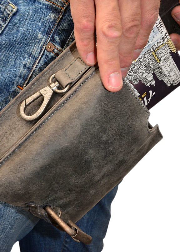 GREENBURRY BIKER HEUPTAS CHARCOAL LEER