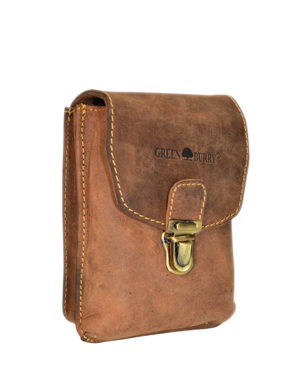 GREENBURRY BIKER HEUPTAS BRUIN LEER