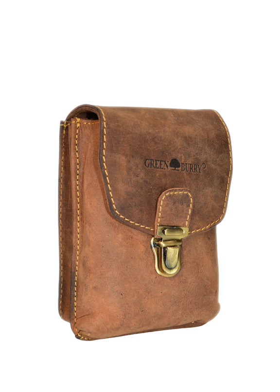 GREENBURRY BIKER HEUPTAS BRUIN LEER