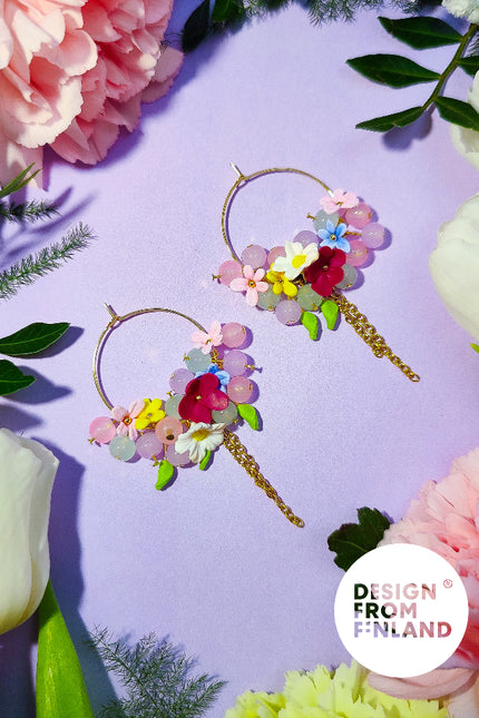 DAUGHTER OF THE NORTH MIDSUMMER SPELL HOOP EARRINGS - 18K GOLD PLATED