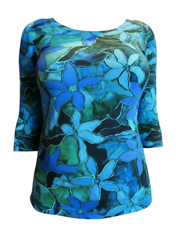 BASIC SHIRT 3/4 SLEEVE TOP TPFA8 PETROL