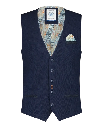 A FISH NAMED FRED GILET pique, herringbone