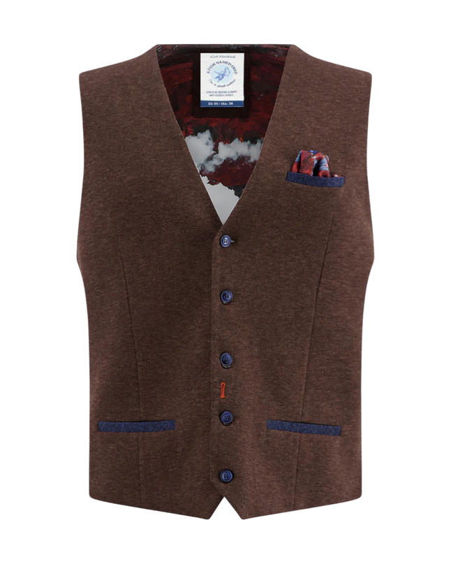 Waistcoat Pique Chocolate Brown