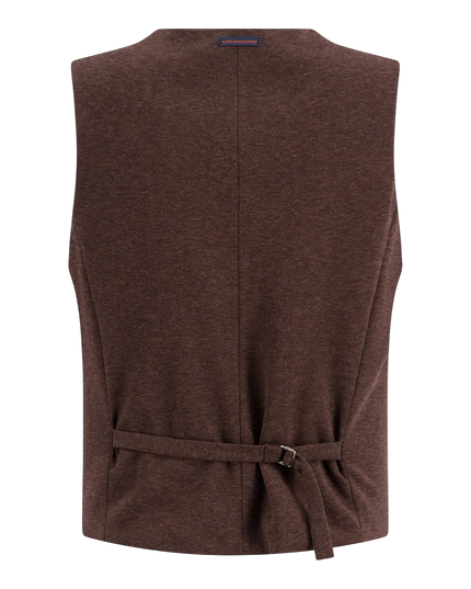 Waistcoat Pique Chocolate Brown