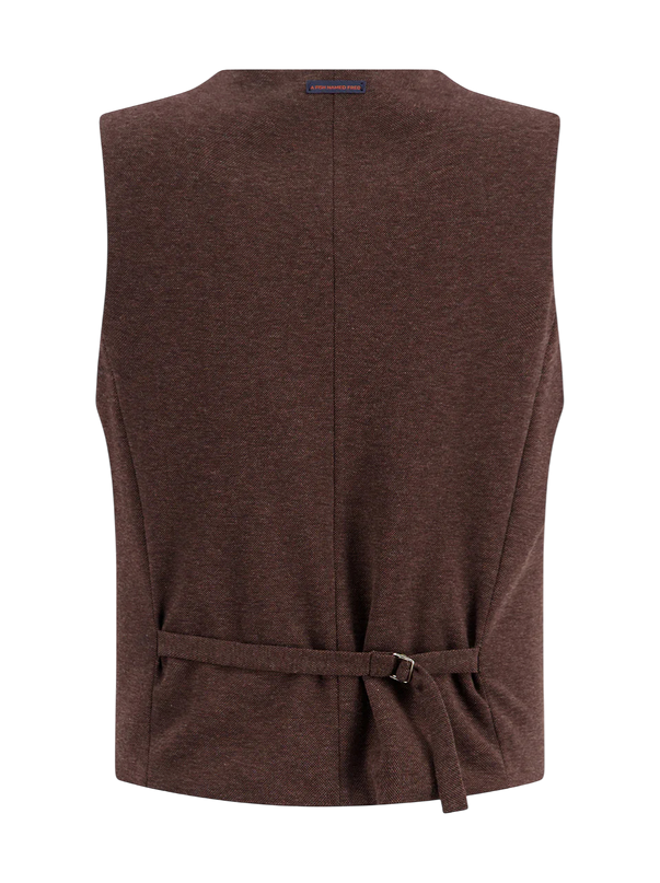 Waistcoat Pique Chocolate Brown
