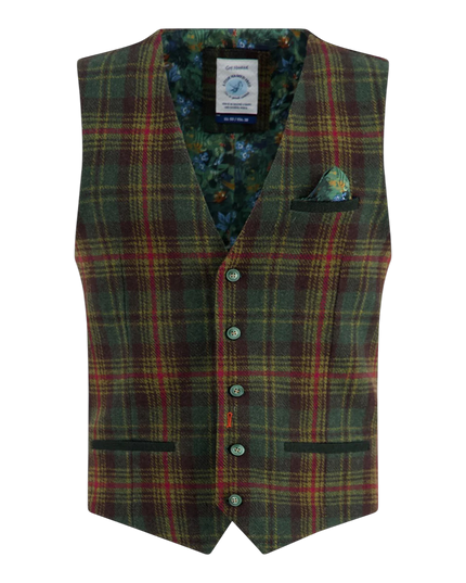 waistcoat pattern dark green wool
