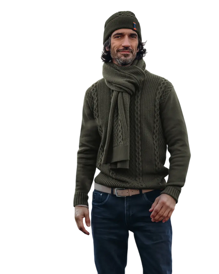 A FISH NAMED FRED SCARF CABLE, GRÖN