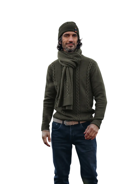 A FISH NAMED FRED SCARF CABLE, GREEN