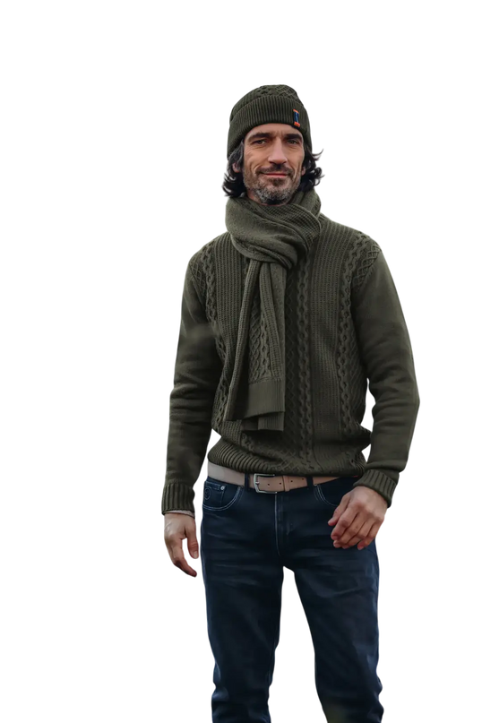 A FISH NAMED FRED SCARF CABLE, GRÖN