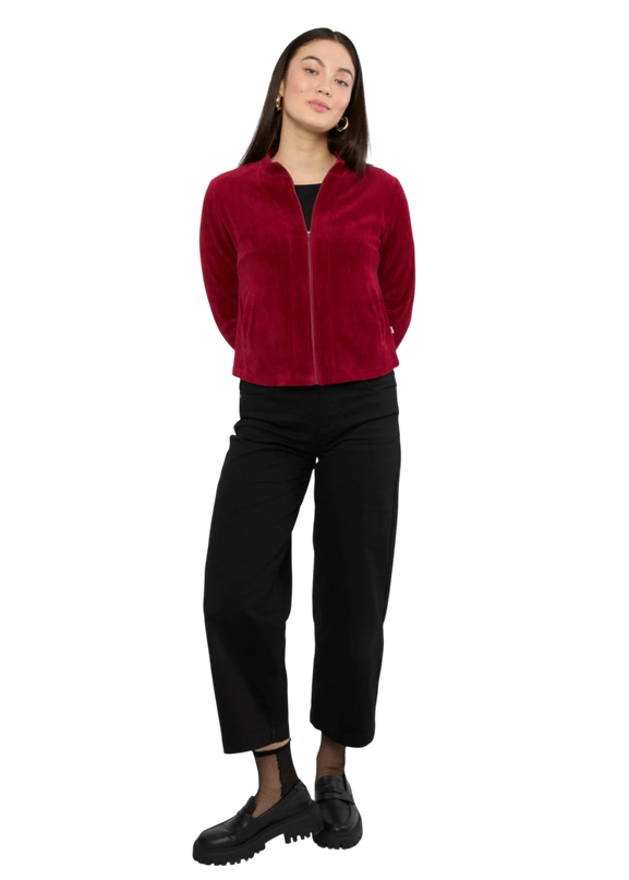 Jolly Zip Up fine needle red