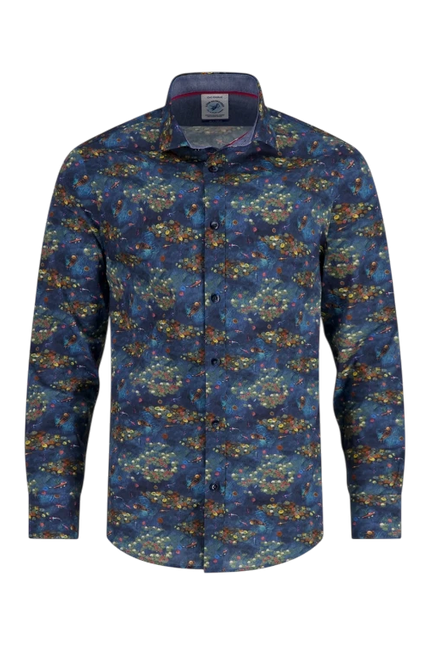A FISH NAMED FRED BLOUSE WATER GARDEN, NIGHT SKY BLUE
