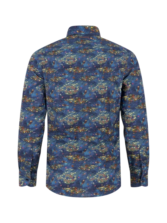 A FISH NAMED FRED BLOUSE WATER GARDEN, NIGHT SKY BLUE