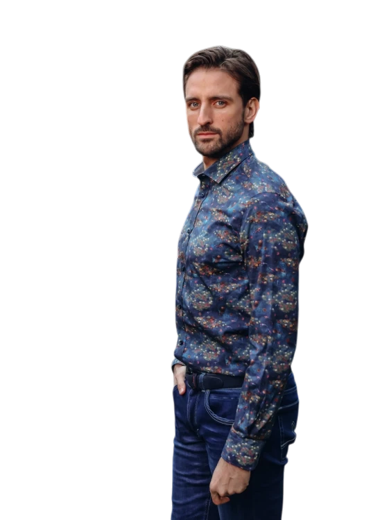 A FISH NAMED FRED BLOUSE WATER GARDEN, NIGHT SKY BLUE
