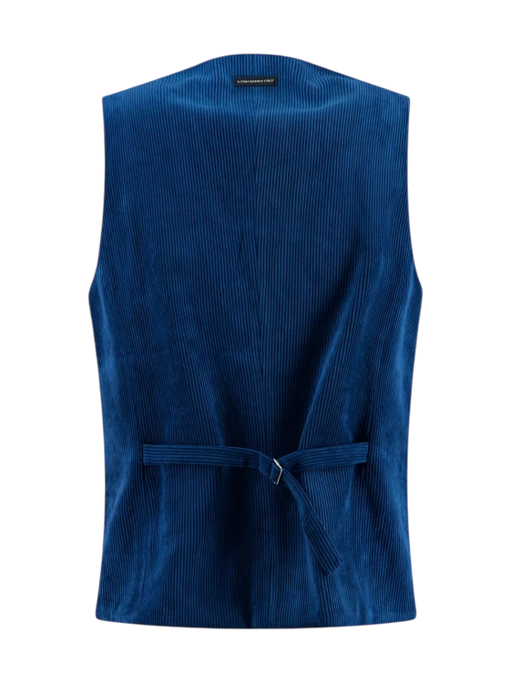 A fish named Fred waistcoat rib, night sky blue