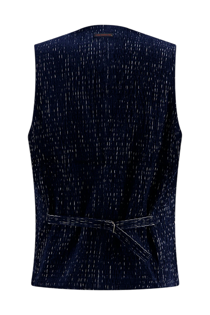 A fish named Fred waistcoat fancy rib, navy
