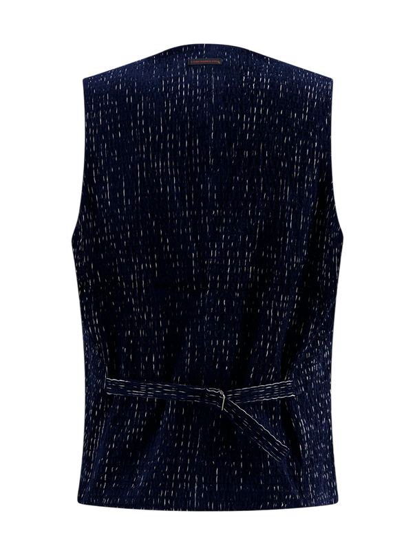 A fish named Fred waistcoat fancy rib, navy