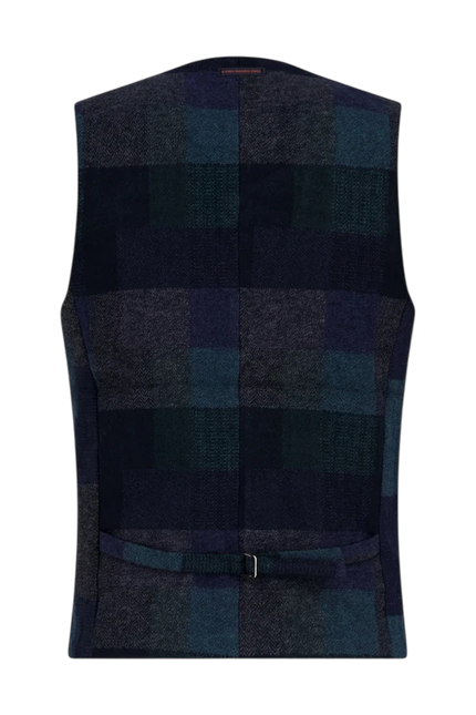 A fish named Fred waistcoat bold check, dark green