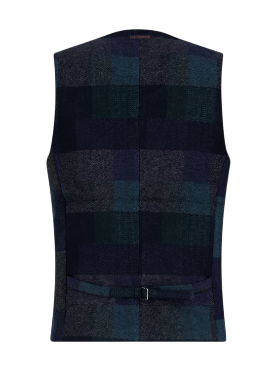 A fish named Fred waistcoat bold check, dark green