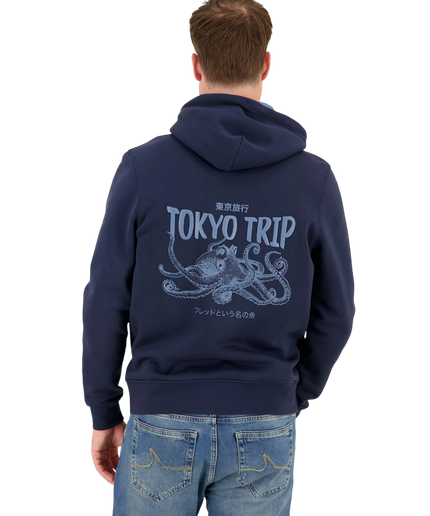 A FISH NAMED FRED HOODIE SQUID TOKYO TRIP - NAVY