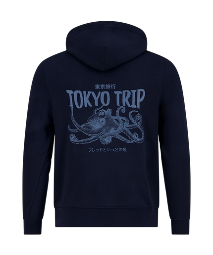 A FISH NAMED FRED HOODIE SQUID TOKYO TRIP - NAVY