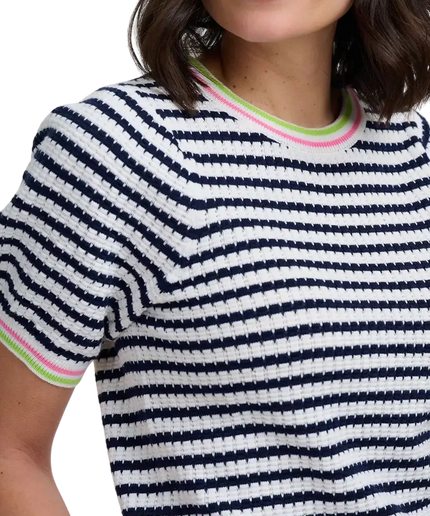 BARR SUGAR HILL BRIGHTON MAGGIE CORALINE OFF WHITE/NAVY. NAUTICAL STRIPE