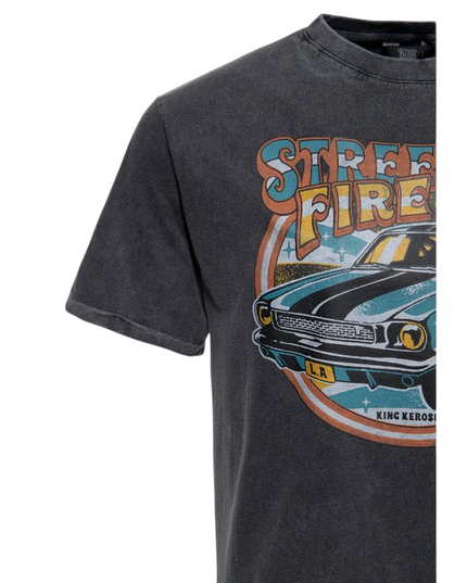 street fire, oilwashed black