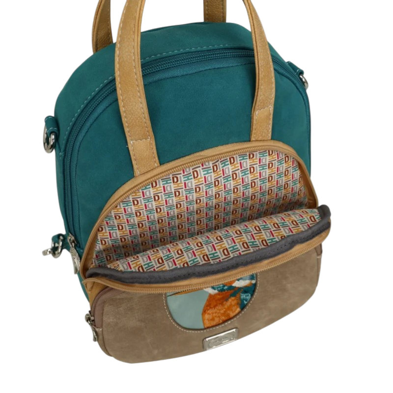 Eggy – Beige/Peach/Petrol Ijsvogel