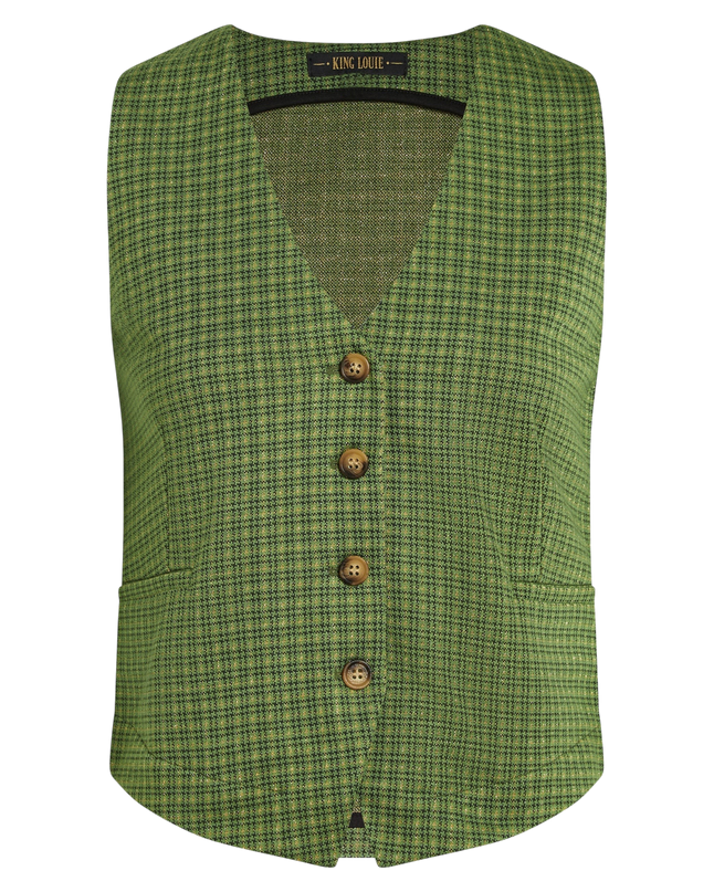 Bianca Gilet Ivy Check, guacemole