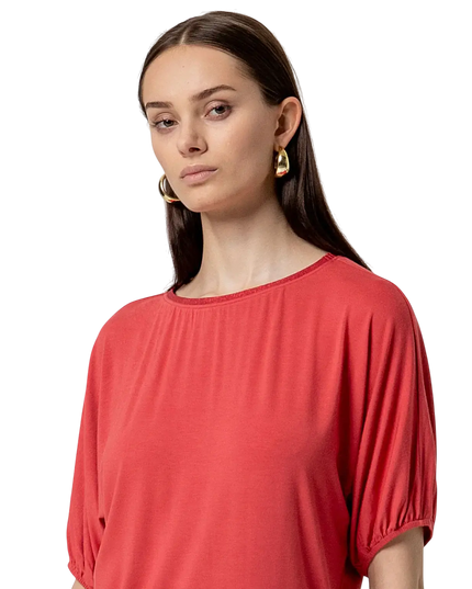 T-SHIRT MANICHE A PALLONCINO - ROSSO
