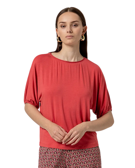 T-SHIRT MANICHE A PALLONCINO - ROSSO