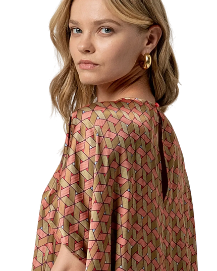 MULTI CAPE-STYLE BLOUSE
