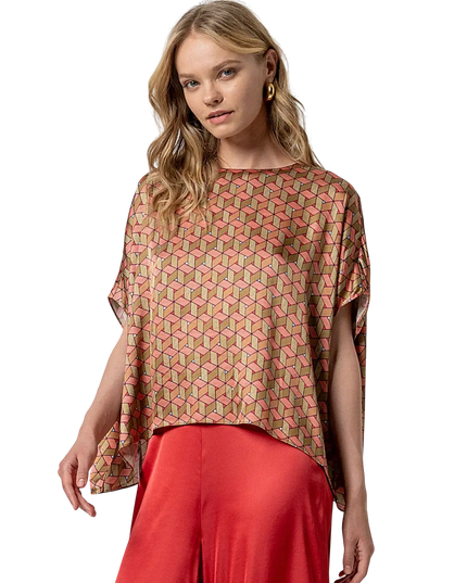 MULTI CAPE-STYLE BLOUSE