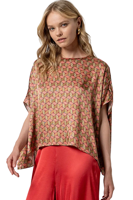 SURKANA CAPE STYLE BLOUSE MULTI