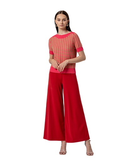 BOAT NECK SHORT SLEEVE SWEATER PINK