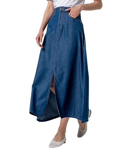 MAXI SKIRT WITH SLIT BLUE