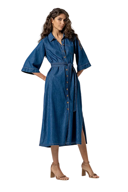 SURKANA LONG SHIRT DRESS BLUE