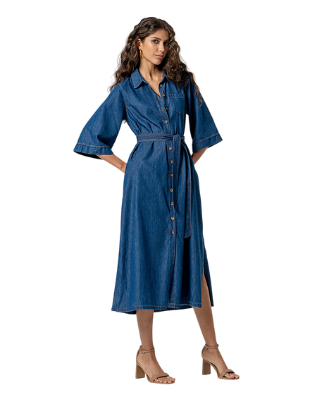 LONG SHIRT DRESS BLUE