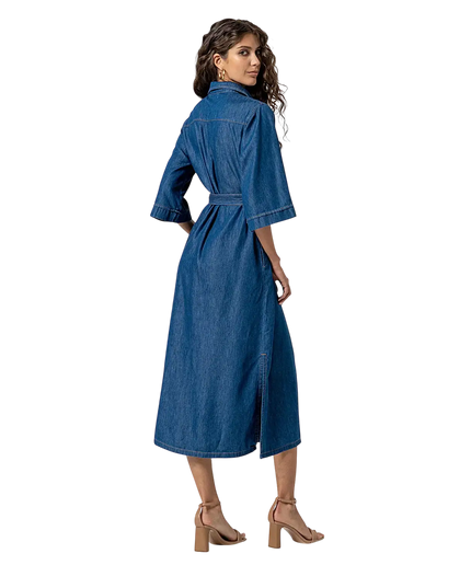 LANGES HEMDKLEID BLAU