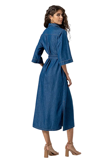 SURKANA LONG SHIRT DRESS BLUE