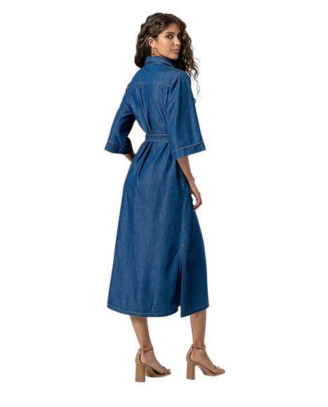 LONG SHIRT DRESS BLUE