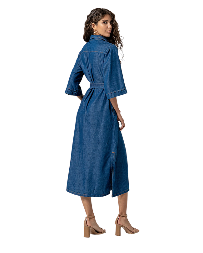 LONG SHIRT DRESS BLUE