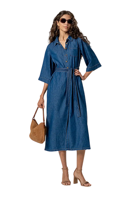 SURKANA LONG SHIRT DRESS BLUE