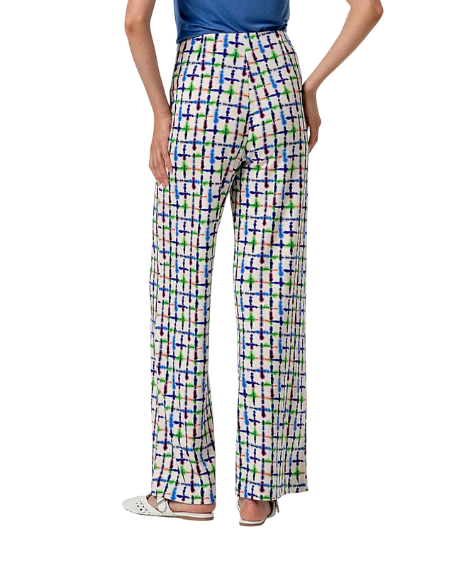 BLUE STRAIGHT-LEG PANTS