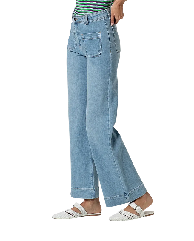SKY BLUE WIDE-LEG PANTS