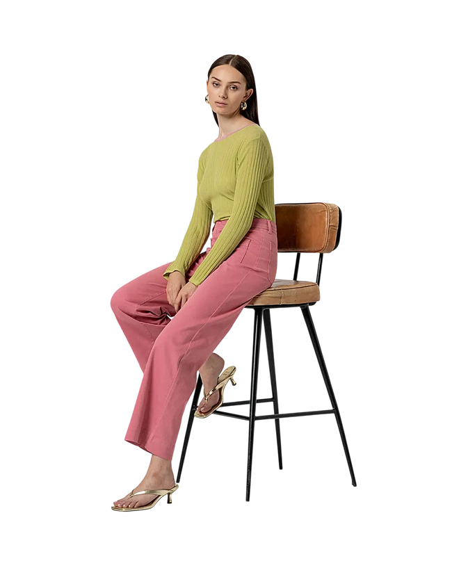 PINK WIDE-LEG PANTS