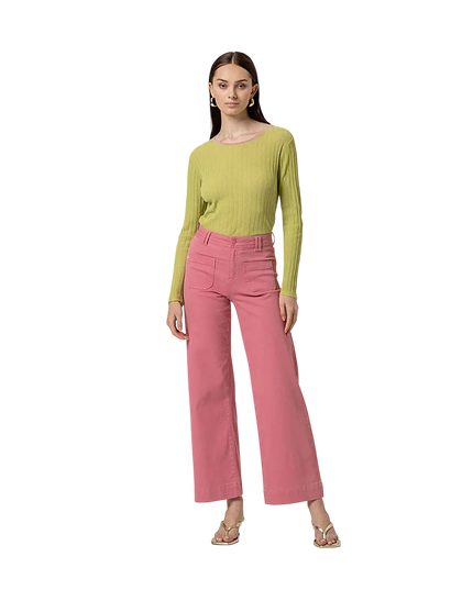PANTALONI A GAMBA LARGA ROSA