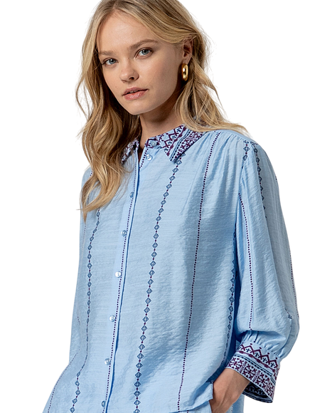 3/4 WIDE SLEEVE SHIRT SKY BLUE