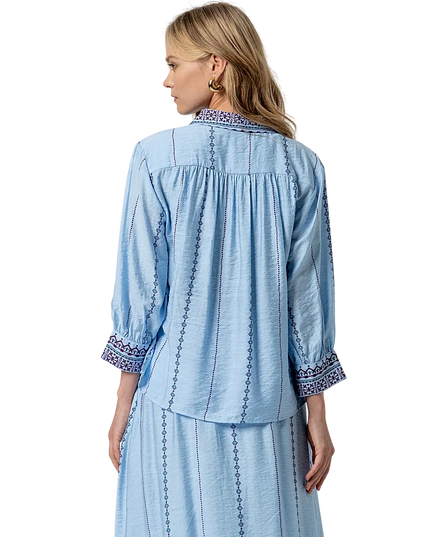 SURKANA SKY BLUE 3/4 WIDE-SLEEVE SHIRT