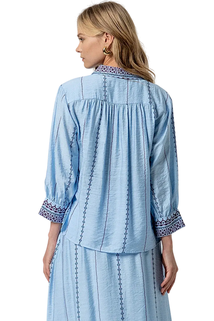 SURKANA 3/4 WIDE SLEEVE SHIRT SKY BLUE