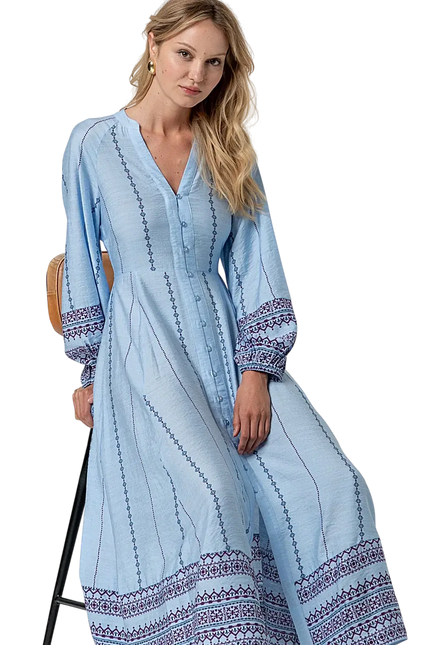 SURKANA LONG SHIRT DRESS SKY BLUE